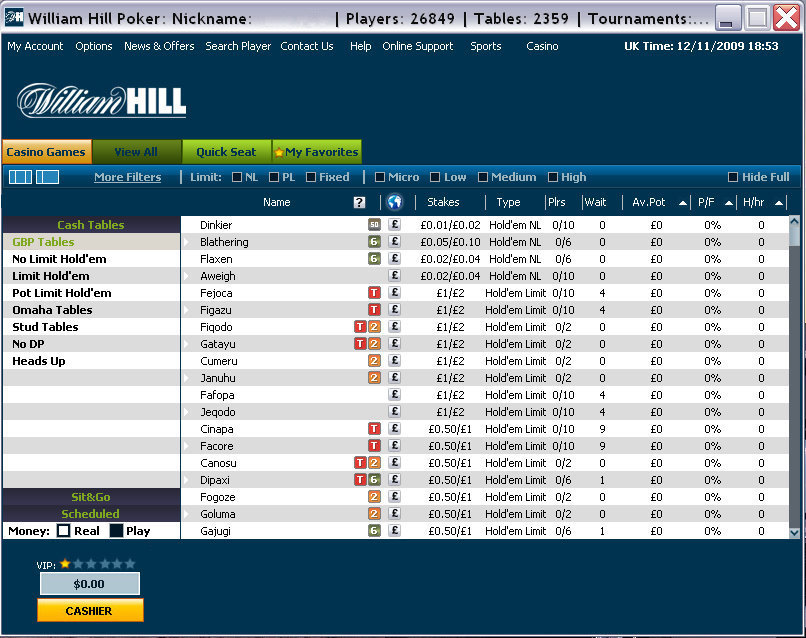 William Hill Poker